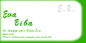 eva biba business card